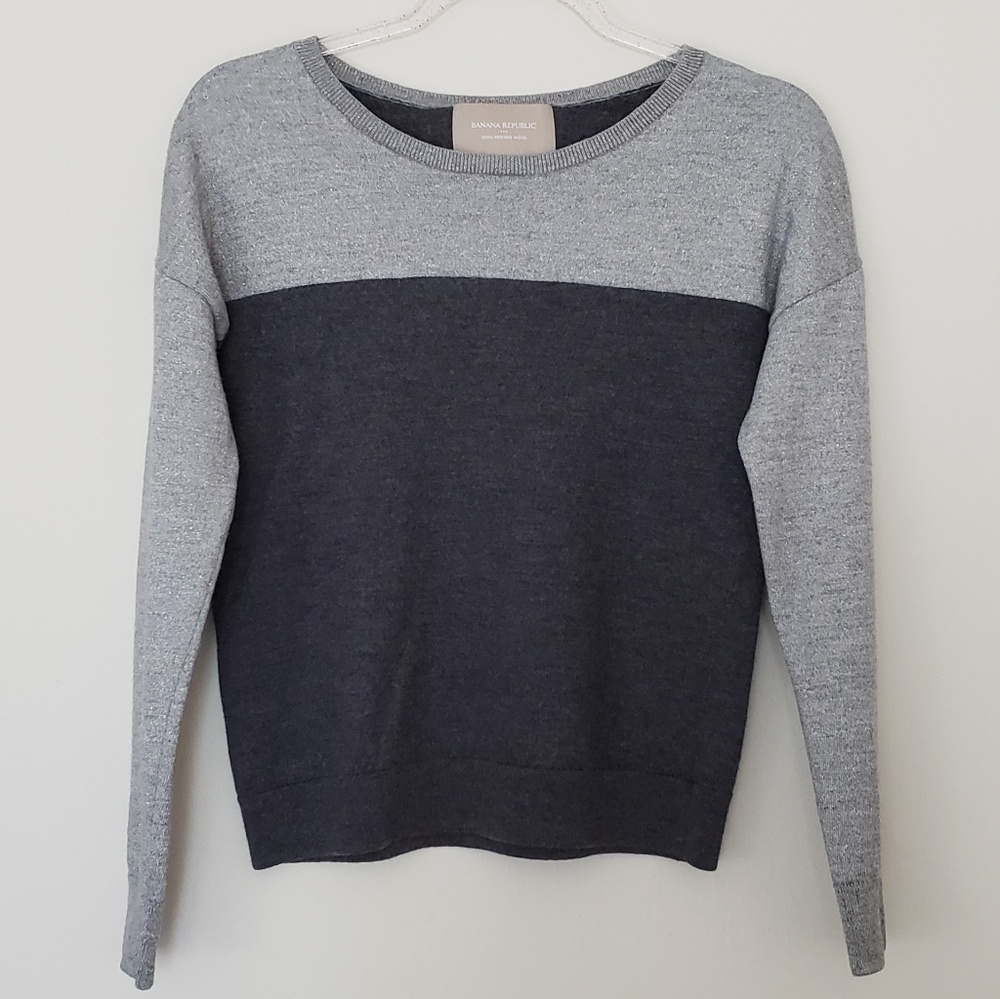 Silver & Grey Banana Republic Top